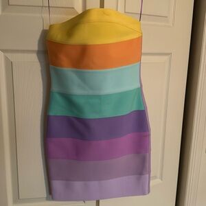 Multicolor bandage dress